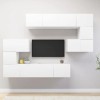 Meuble TV, Meuble TV Suspendu, Meuble télé, Meuble TV Industriel, Meuble Chambre, Ensemble de Meuble TV 8 pcs Blanc Aggloméré