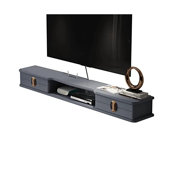 Meuble TV mural 43,3/51,1 pouces Meuble TV flottant, Consoles multimédia de divertissement pour étagère TV murale, Étagère de