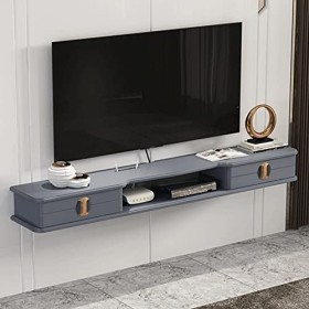 Meuble TV mural 43,3/51,1 pouces Meuble TV flottant, Consoles multimédia de divertissement pour étagère TV murale, Étagère de