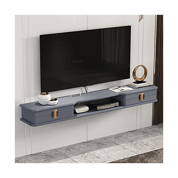 Meuble TV mural 43,3/51,1 pouces Meuble TV flottant, Consoles multimédia de divertissement pour étagère TV murale, Étagère de
