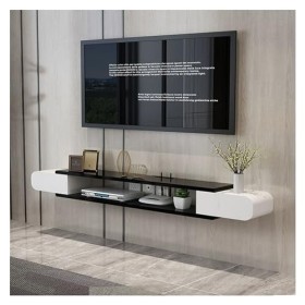 Meuble TV Mural Console TV Murale Flottante Moderne de 55/63/70,8 Pouces avec étagère de Rangement Ouverte, Support de Stocka