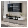 Meuble TV Mural Console TV Murale Flottante Moderne de 55/63/70,8 Pouces avec étagère de Rangement Ouverte, Support de Stocka