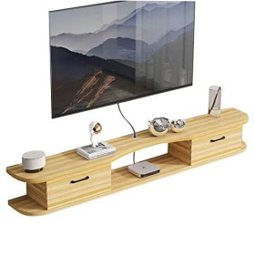 HeEdz Console multimédia Murale, étagère de Rangement vidéo Flottante, étagère de Composants de Support Flottant, Support Mur