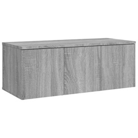 Keyur Meuble TV, Banc TV Buffet Bas Support de Télévision Meuble Télé Meuble TV Sonoma Gris 80x34x30 cm Bois dingénierie