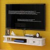 EsEntL Meuble TV Flottant, Meuble TV Flottant, Meuble TV Mural en Bois Massif Mat, DVD Mural