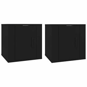 Tidyard Meubles TV muraux 2 pcs Noir 40x34,5x40 cm