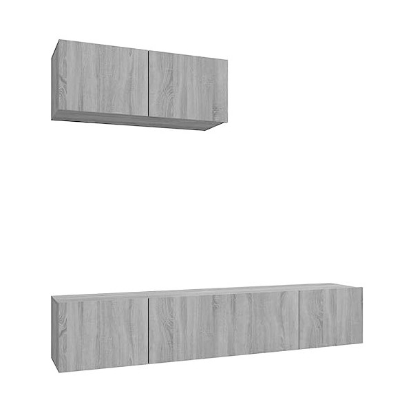 MATTUI Home Hardware Businese Meuble TV 3 pièces en bois Sonoma Gris