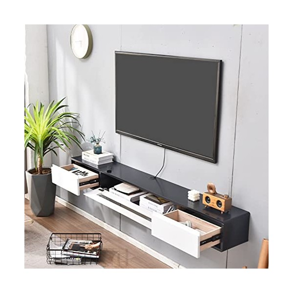 EsEntL Meuble TV Mural, Meuble TV Flottant, étagère TV Flottante, Console multimédia, Meuble TV Mural, étagère de Divertissem