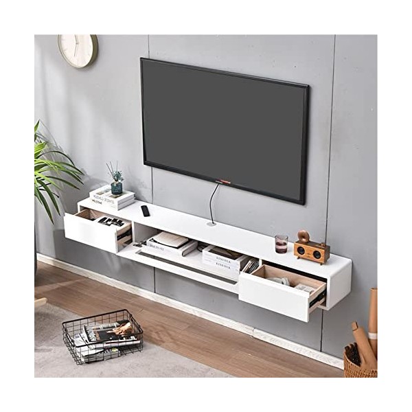 EsEntL Meuble TV Mural, Meuble TV Flottant, étagère TV Flottante, Console multimédia, Meuble TV Mural, étagère de Divertissem