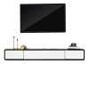 EsEntL Meuble TV Mural Meuble TV Flottant en Bois Massif, Console multimédia Murale avec 2 tiroirs, Meuble TV Mural, étagère 