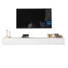 EsEntL Meuble TV Mural Meuble TV Flottant en Bois Massif, Console multimédia Murale avec 2 tiroirs, Meuble TV Mural, étagère 
