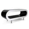 Zespoke Design Grand Noir Rétro avec des Côtés Blancs 110cm Table Basse Cerceau/Meuble TV avec Les Jambes