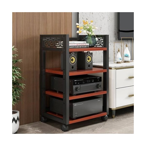 Support Multimédia À 4 Niveaux for Centre De Divertissement, Meuble Multifonction for Boîtier TV, Audio Vidéo, Lecteurs DVD, 