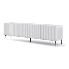 BIM Furniture Ravenna B 4D Meuble TV Lowboard avec façade en MDF sur pieds en métal noir 200 cm