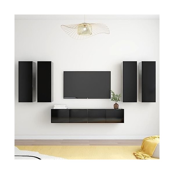 VEEKI Meuble TV, Meuble TV Suspendu, Meuble, Meuble TV avec Rangement，Meuble Industriel, Convient pour Salon ou Chambre, Ense