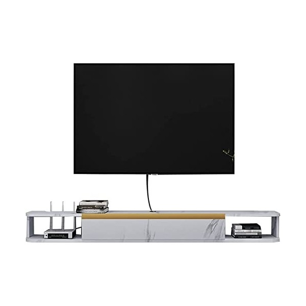 EsEntL Meuble TV Flottant Meuble TV Flottant Composant Shelfo Unité de Stockage vidéo Console multimédia Murale Meuble TV Flo