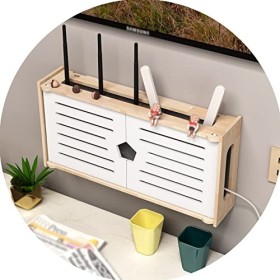 Boîte De Rangement pour Routeur sans Fil WiFi, Étagère Murale Large pour Cacher La Prise De Câble Boîte Docclusion pour Mode