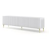 BIM Furniture Ravenna B 4D Meuble TV Lowboard avec façade en MDF décorée sur pieds en métal doré 200 cm