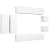 Ensemble de Meuble TV 8 pcs Blanc Aggloméré - Meuble télé, Meuble TV Industriel, Meuble Chambre, Convient pour Salon ou Chamb