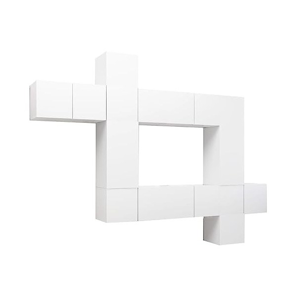 Ensemble de Meuble TV 10 pcs Blanc Aggloméré, Meuble TV, Bas Table TV, Meuble TV Suspendu, Meuble télé, Meuble TV Industriel,