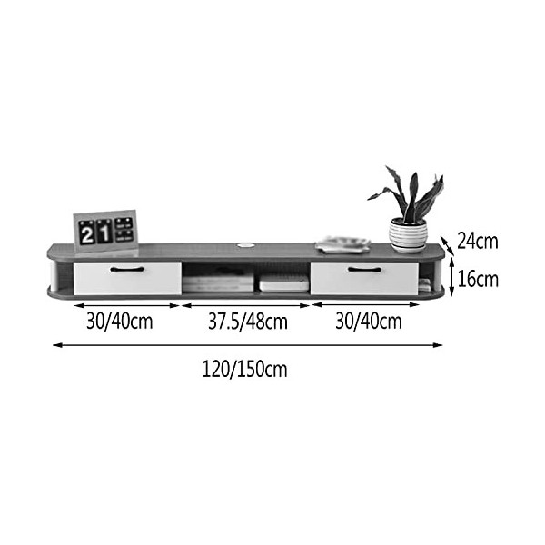 Meuble TV Meuble TV Flottant, Meubles TV muraux en Bois avec Trou de Gestion des câbles, Meuble TV Suspendu pour Petite Chamb
