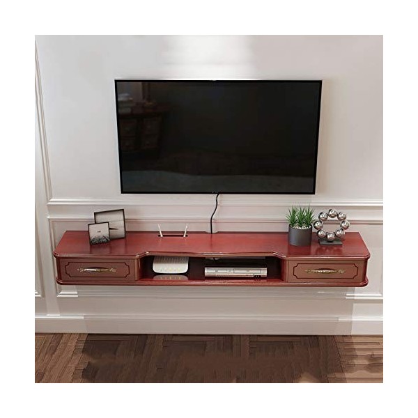 EsEntL Meuble TV, Meuble Bas TV, étagères flottantes, Console TV Flottante, Meuble TV/Accessoires TV/Console multimédia Mural