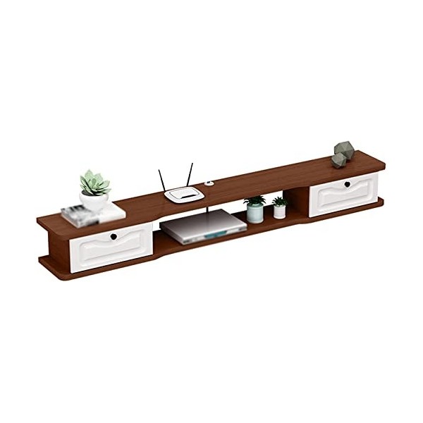 EsEntL Meuble TV, boîtier décodeur à charnière Rabattable, Meuble TV Mural avec Trou pour câble, utilisé dans la Salle multim