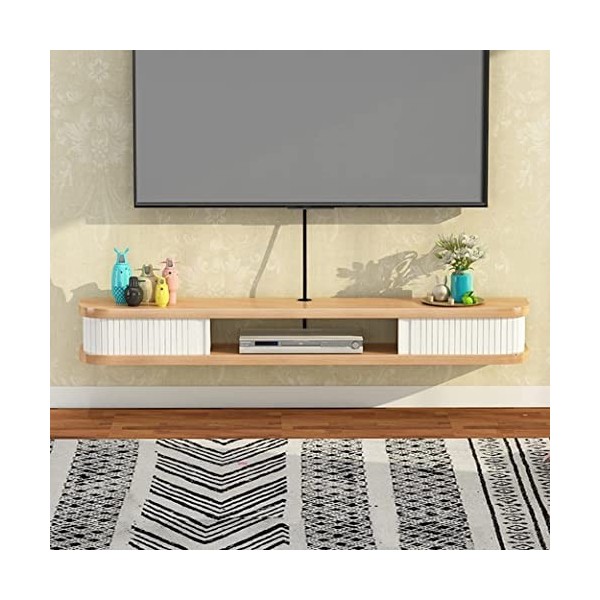 EsEntL Étagère TV Murale Centre de Divertissement Console Multimédia en Bois Meuble de Rangement Meuble TV Flottant Meuble de