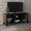 Suuim Meuble de Rangement TV Rustique avec 2 Portes grillagées et Une étagère, Buffet de Rangement, Meuble TV, Console multim