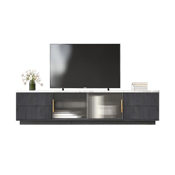 kubeier Meuble TV Buffet Bas avec Fonction Push-to-Open Table TV Meuble TV Table TV Meuble TV Tableau de Table Gris pour télé