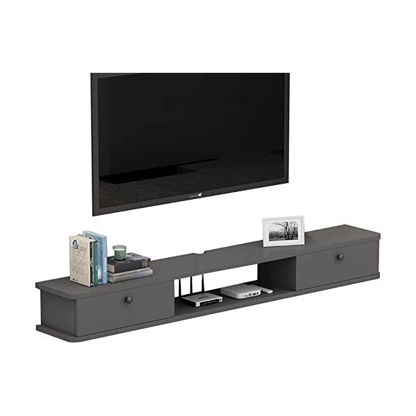 EsEntL Meuble TV Mural, Console multimédia Murale avec 2 Portes 39,3/47,2/55,1", étagère Flottante pour Composants de Meuble 