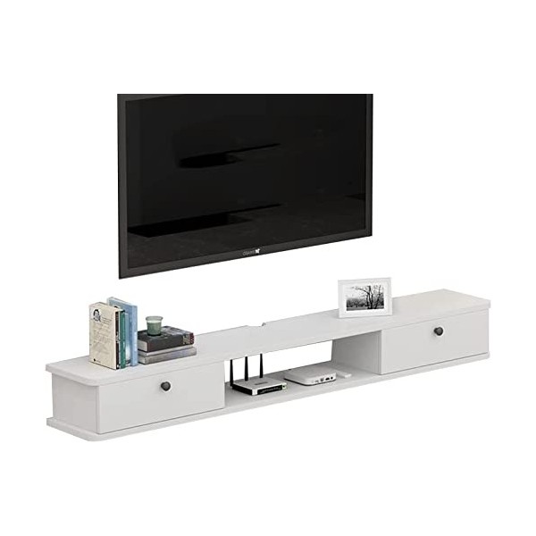 EsEntL Meuble TV Mural, Console multimédia Murale avec 2 Portes 39,3/47,2/55,1", étagère Flottante pour Composants de Meuble 