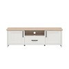Petits-meubles Meuble TV 2 Portes 1 tiroir 160 cm Aksel Blanc et Bois