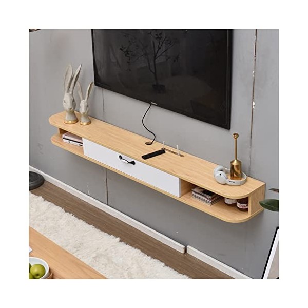 Meuble TV Suspendu Meuble de Télévision Flottant Console de Centre de Divertissement Autoportante Moderne avec Compartiments 