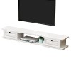 JUNNIU Étagère Vidéo Murale avec 2 Portes, Meuble TV Flottant Etagère TV, Console Média Murale, Meuble TV 120/140Cm/B/140Cm D