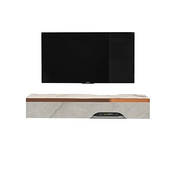 Meuble TV mural Meuble TV mural, meuble TV flottant avec 1 porte, étagère de rangement pour console multimédia/vidéo, étagère