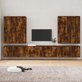 Ensemble de Meubles TV 8 pcs Chêne fumé Bois dingénierie, Meuble TV, Bas Table TV, Meuble TV Suspendu, Meuble télé, Meuble T