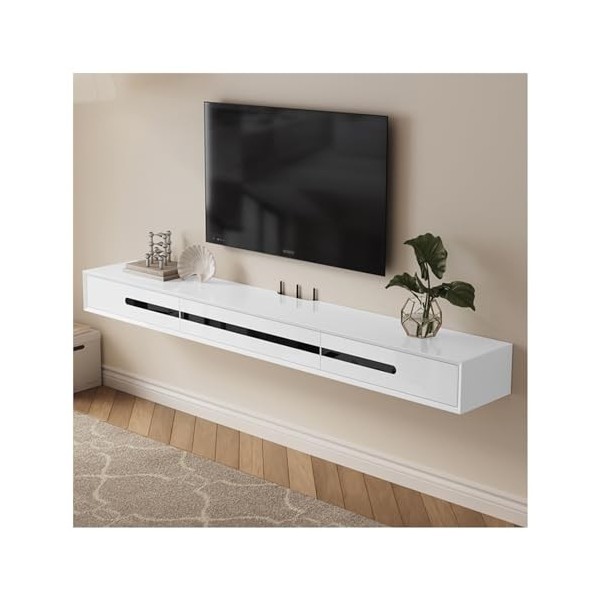 Unité TV, Meuble TV Suspendu Moderne, Meuble De Divertissement Mural, Meuble De Rangement pour Petit Appartement, Console Mul
