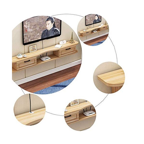 Meuble TV Meuble TV Flottant Meuble Meuble TV Meuble TV Mural Multifonctionnel Rack Salon et Chambre Décodeur Suspendu Étagèr