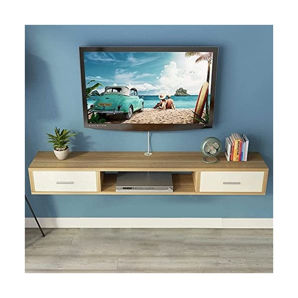 LILUKO Meuble TV Flottant YJ Meuble TV Flottant, Meuble TV Mural, Étagère Flottante Media Entertainment Center Meubles pour S
