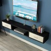 LILUKO Meuble TV Flottant YJ Meuble TV Flottant, Meuble TV Mural, Étagère Flottante Media Entertainment Center Meubles pour S