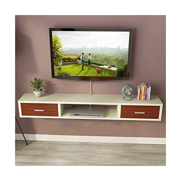 LILUKO Meuble TV Flottant YJ Meuble TV Flottant, Meuble TV Mural, Étagère Flottante Media Entertainment Center Meubles pour S