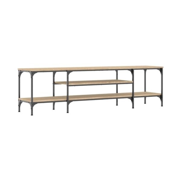 vidaXL Meuble TV chêne Sonoma 161x35x45 cm Bois dingénierie et Fer