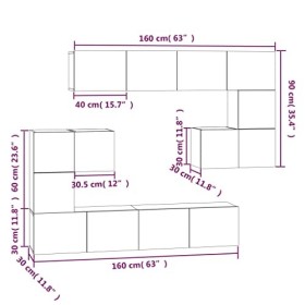 Toshilian Meuble TV Suspendu, Banc TV Flottant Meuble de Rangement Meuble TV Mural Blanc Brillant Bois dingénierie