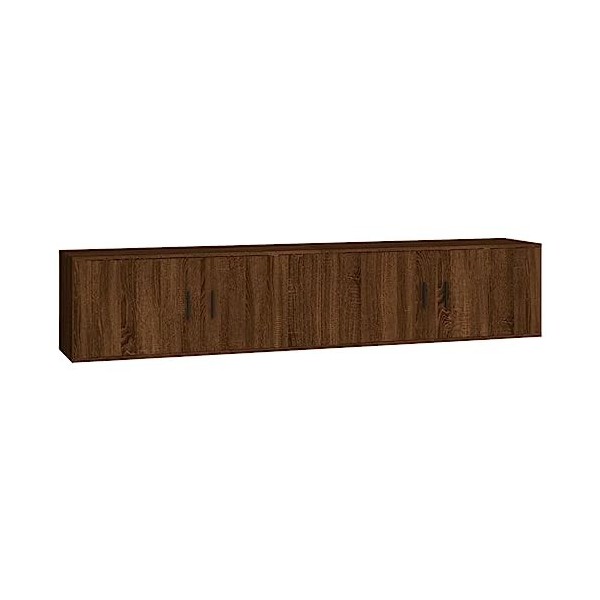 DCRAF Home Hardware Businese Meuble TV mural 2 pièces Chêne marron 100 x 34,5 x 40 cm