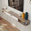 Uvency Meuble Tv En Bois, Étagère de Rangement Murale Flottante Pour Meuble Tv, Centre de Contrôle Multimédia, Support Stb 39