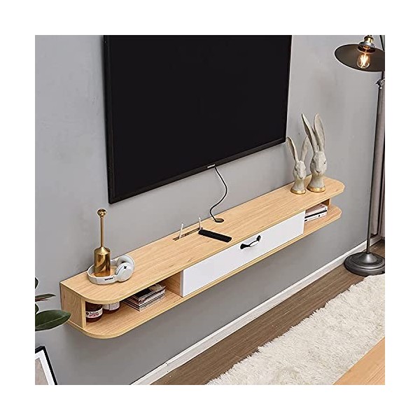 Uvency Meuble Tv En Bois, Étagère de Rangement Murale Flottante Pour Meuble Tv, Centre de Contrôle Multimédia, Support Stb 39