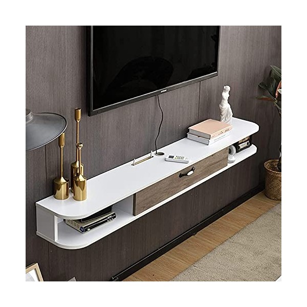 Uvency Meuble Tv En Bois, Étagère de Rangement Murale Flottante Pour Meuble Tv, Centre de Contrôle Multimédia, Support Stb 39