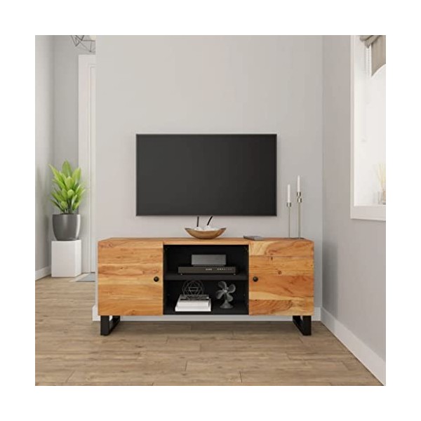 Meuble TV de jardin en bois dacacia massif 105 x 33 x 46 cm