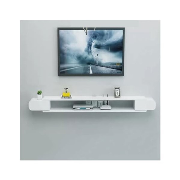 Meuble TV Console TV Murale Flottante Moderne de 55/63/70,8 Pouces avec étagère de Rangement Ouverte, Support de Stockage mul